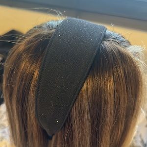 Handmade headband black glitter